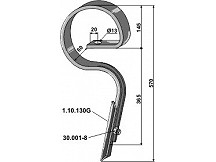 Straight harrow tine - "Jackpot"