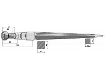 Pointed tine with cone-shaped nut