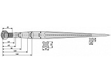 Pointed tine with cone-shaped nut