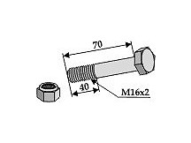 Schraube mit Sicherungsmutter - M16 x 2 - 10.9