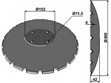 Notched disc with flat neck Ř460