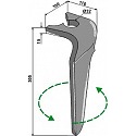 Tine for rotary harrows, left model