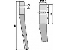 Tine for rotary harrows