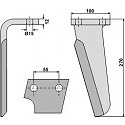 Tine for rotary harrows, left model