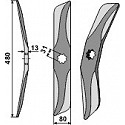 Rotary harrow-blade straight from boron steel, left