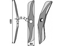 Rotary harrow-blade straight from boron steel, left