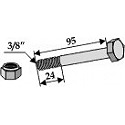 Schraube mit Sicherungsmutter - 3/8" - 8.8