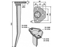 Tine for vibro-harrow