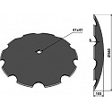 Notched disc for assembling on square shafts