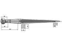 Pointed tine with cone-shaped nut