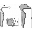 Tine for rotary harrows, right model