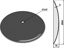 Plain disc for assembling on square shafts