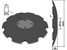 Notched disc with flat neck Ř610
