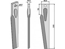 Tine for rotary harrows, right model