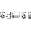 Plough bolt M12 x 1,75 x 35 with hexagon nut