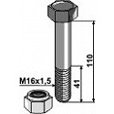 Bolt with self-locking nut - M16 x 1,5 - 10.9