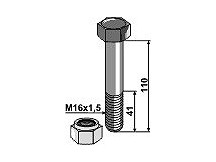 Bolt with self-locking nut - M16 x 1,5 - 10.9