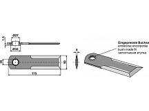 Straw chopper flail blade