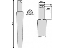 Tine for rotary harrows