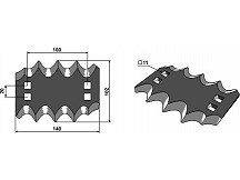 Food mixer knives, left