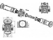 Bearing compl. for 40x40 square shafts