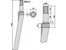 Tine for rotary harrows