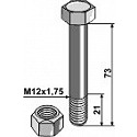 Schraube mit Sicherungsmutter - 10.9