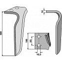 Tine for rotary harrows, left model