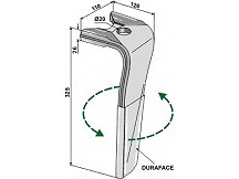 Tine for rotary harrows (DURAFACE) - left model