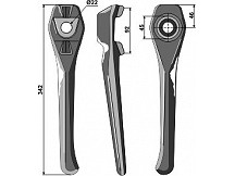 Tine for rotary harrows, left model