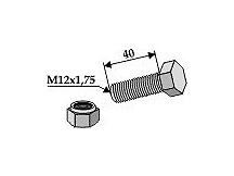 Schraube mit Sicherungsmutter - M12 x 1,75 - 8.8