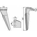 Tine for rotary harrows, left model