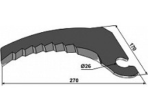 Round baler knife