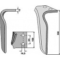 Tine for rotary harrows, right model