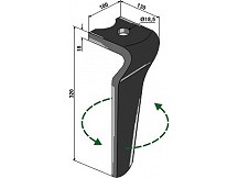 Tine for rotary harrows, left model