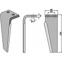 Tine for rotary harrows, left model