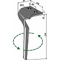 Tine for rotary harrows, left model