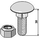 Saucer-head screw with self-locking nut