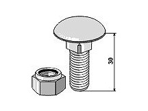 Saucer-head screw with self-locking nut