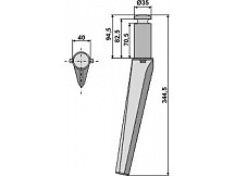 Tine for rotary harrows