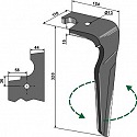 Tine for rotary harrows, left model