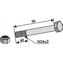 Schraube mit Sicherungsmutter - M16 x 2 - 10.9