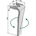 Tine for rotary harrows, left model