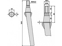 Tine for rotary harrows