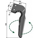 Tine for rotary harrows, left model