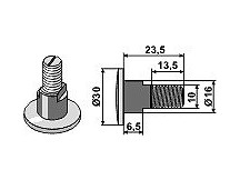 Bolt for rotary mower blades - M10x1,5 - 12.9