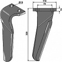 Tine for rotary harrows, right model