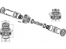 Bearing compl. for 40x40 square shafts