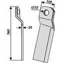 Twisted comminution blade - long, left