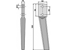 Tine for rotary harrows